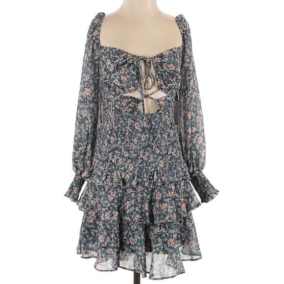 ASTR the Label NWT (org $ 138) | Marietta blue peach floral Mini Dress | size XS - Picture 1 of 9